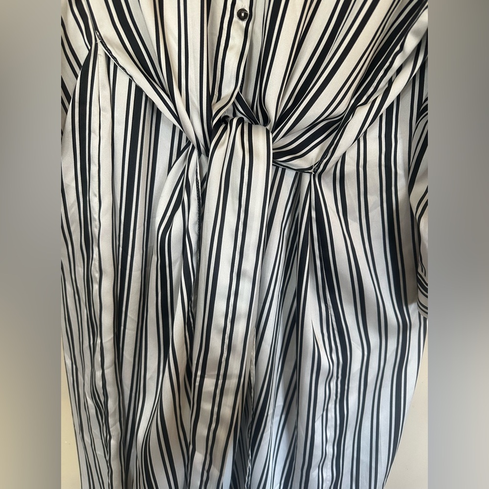 Zara White and Black Striped Shirt Dress - Picture 4 of 5